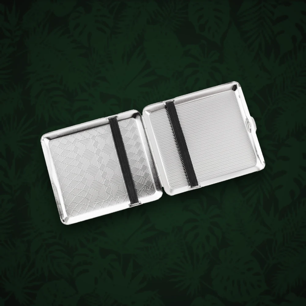 Aufbewahrung, Boxen & Taschen Angelo - Zigaretten Etui - Metall - für 14 Stück mit Clip - versch. Motive Silber