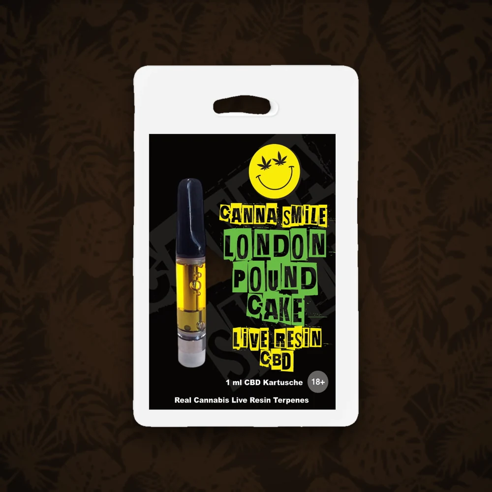 CBD & Infused Canna Smile London Pound Cake Live Resin CBD Kartusche 510er , 1 ml