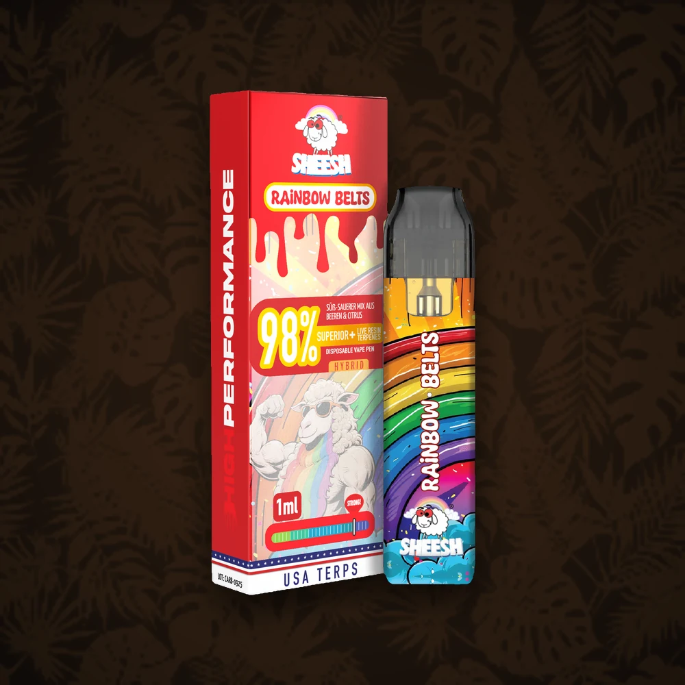 CBD & Infused Sheesh - 98% Superior Blend - Vape/Einweg 1ml - Rainbow Belts