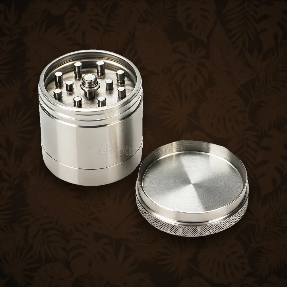Acrylgrinder - 3tlg. mit Vorratsfach - D:60mm H:25mm - Klar/Farblos — Ansicht 2