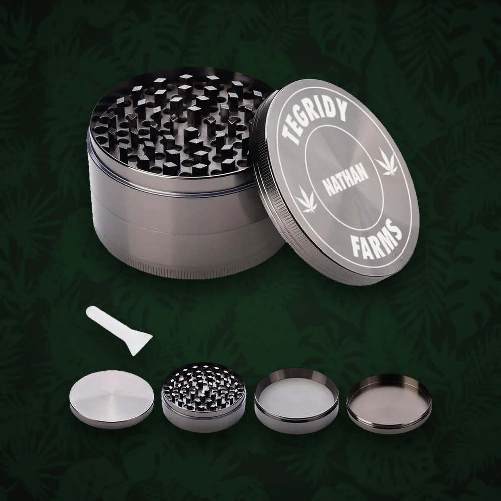 Acrylgrinder Rastafarben, magnetisch mit Vorratsfach D:60mm — Ansicht 3