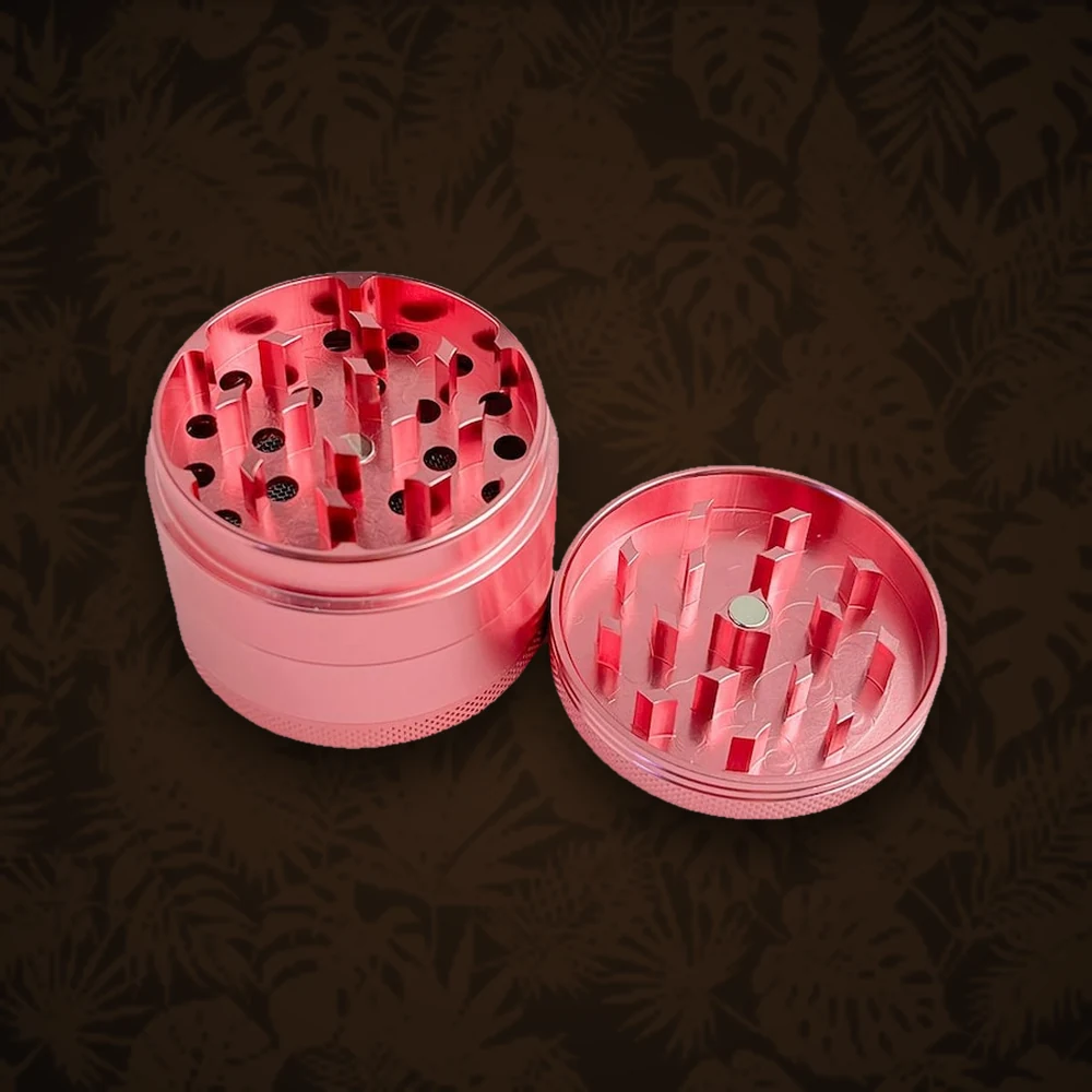 Grinder aus Kunststoff - 3 tlg. mit Vorratsfach - Neon Pink — Ansicht 3