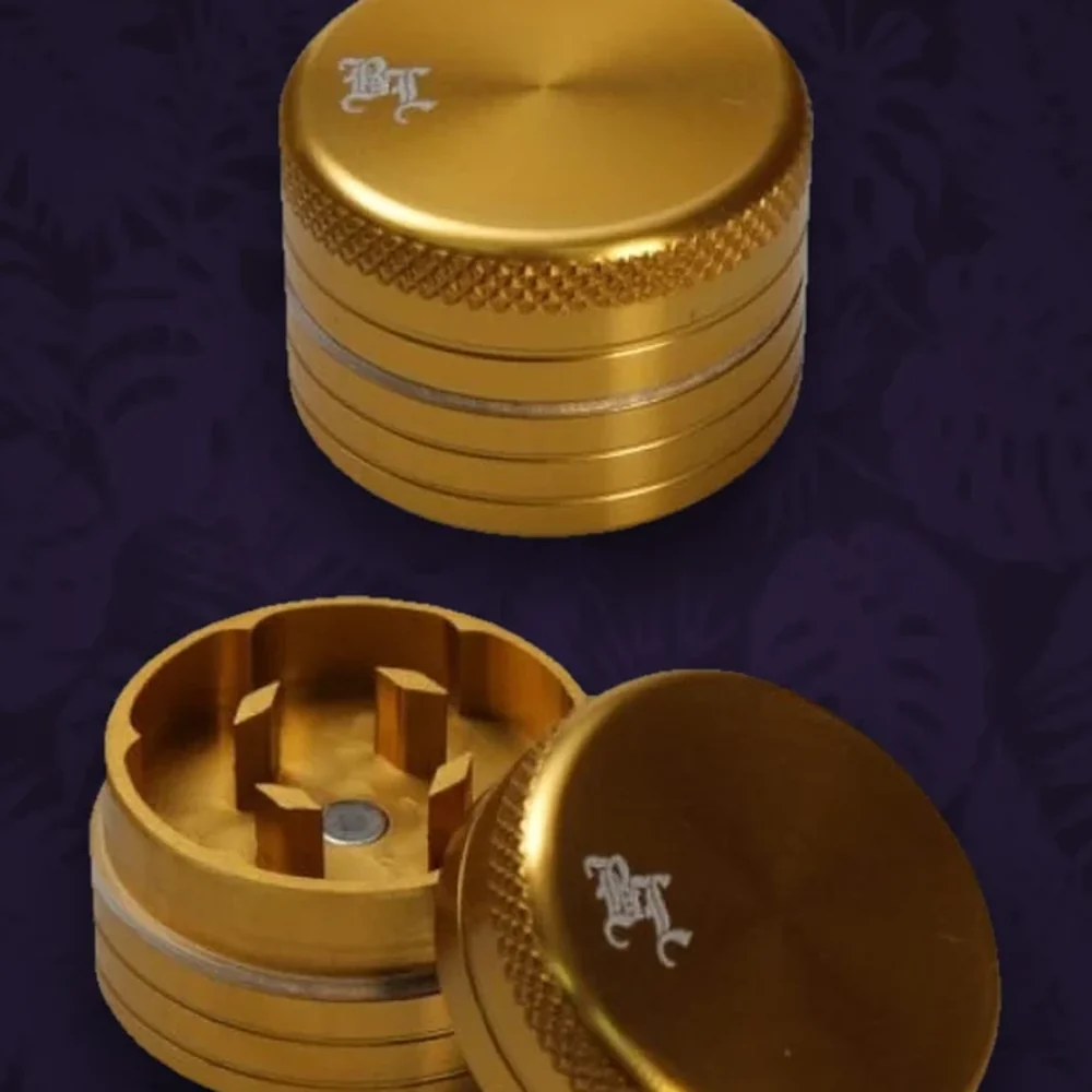 Black Leaf - Blumen-Grinder 5-tlg. Golden Ø 63/58 mm H 64 mm Zahnloses Mahlwerk — Ansicht 2