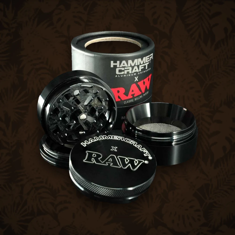 RAW Hammercraft x RAW - Pollinatorgrinder 4tlg. - D:55mm H:47mm - Schwarz