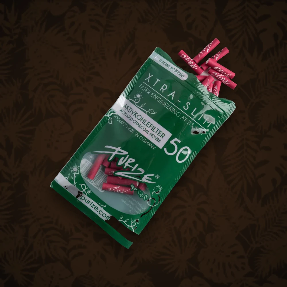 PURIZE Purize Aktivkohlefilter - XTRA Slim - 33 Stk.gemische Farben - im Beutel