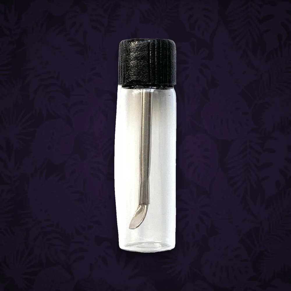 Fläschchen - mit Löffel am Deckel farbig - 5ml - H:48mm D:15mm - Klar/Farblos — Ansicht 2