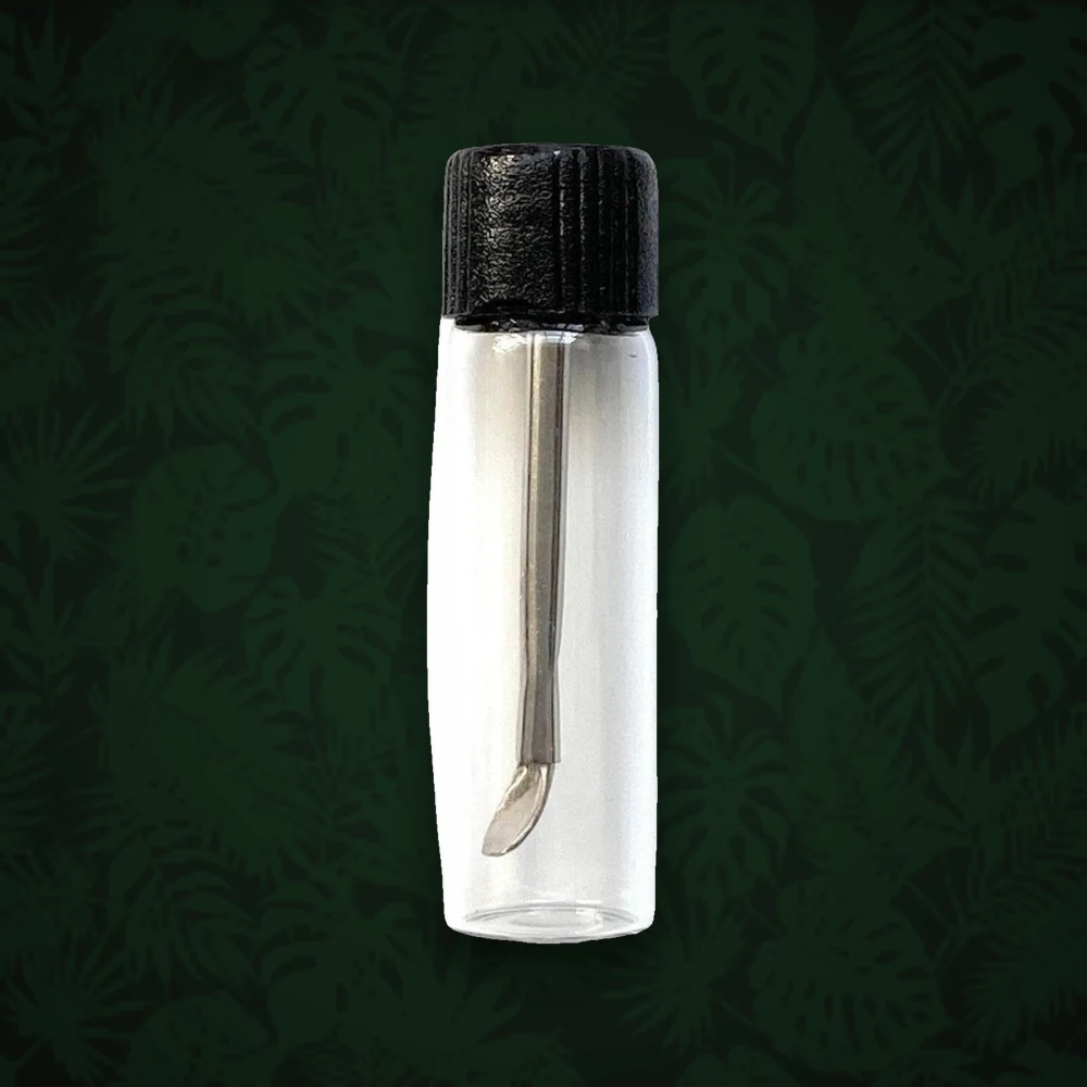 Fläschchen - mit Löffel am Deckel farbig - 5ml - H:48mm D:15mm - Klar/Farblos — Ansicht 3