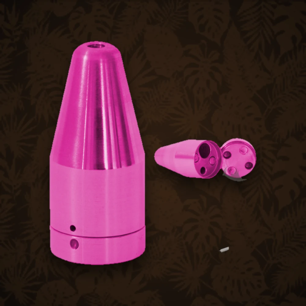 Snuff Dosierer aus Stahl - Patronenform - H:4,5cm - Pink