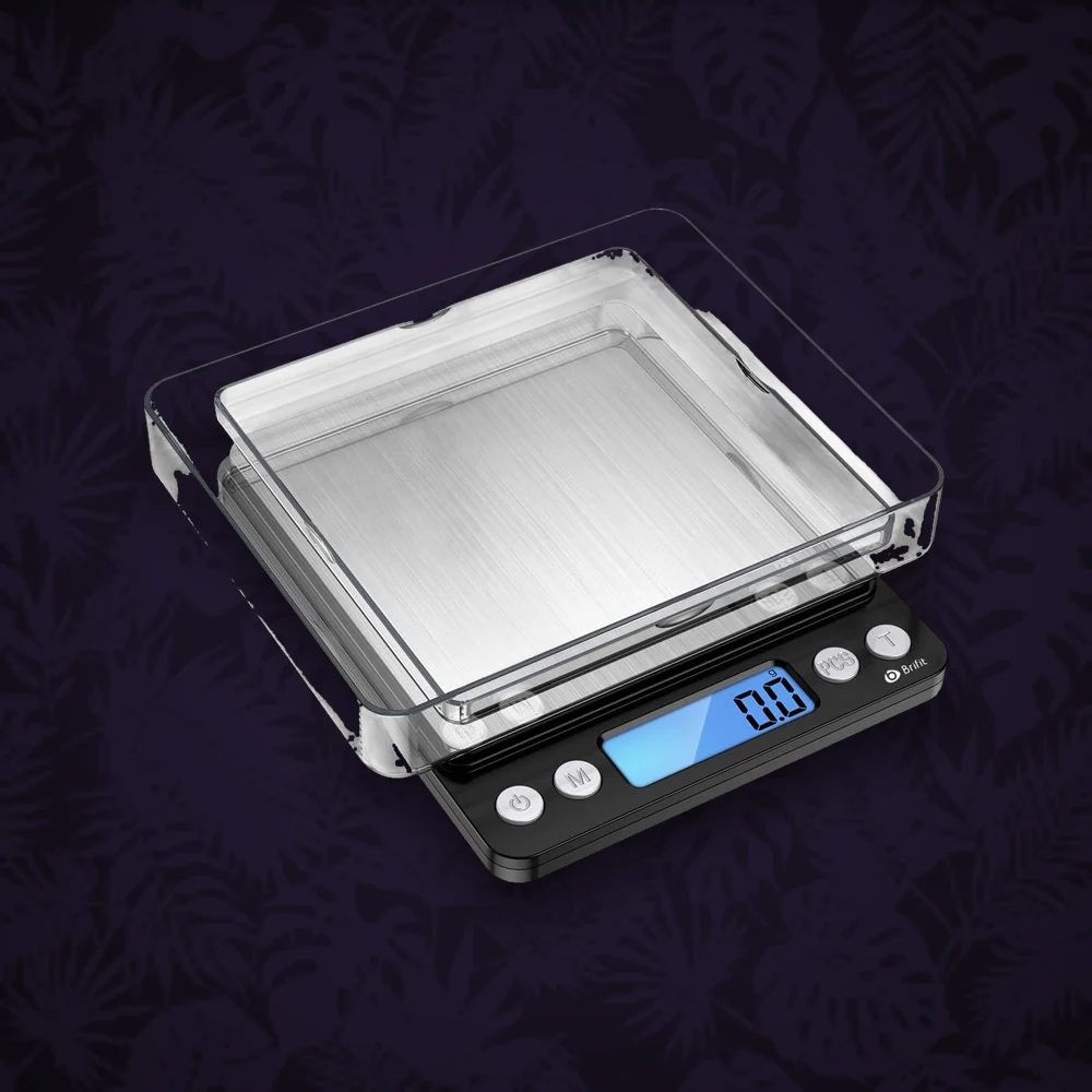 Waagen, Tütchen & Reaktionsgefäße Digitalwaage - BTPS-17-2000 - große Wiegefläche - 2000g/0,1g Silver
